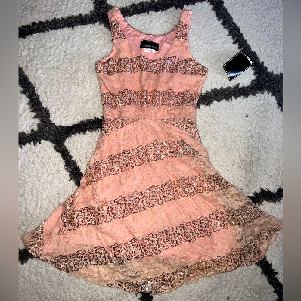 Girls Sequin and Lace Dress